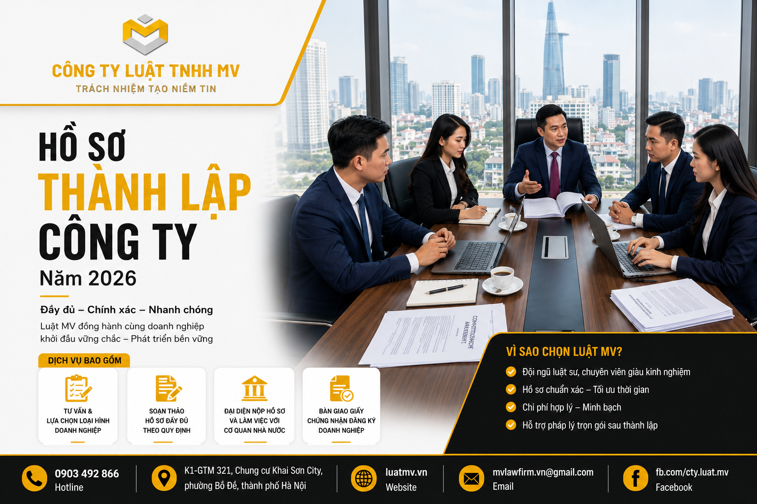 Hồ sơ thành lập công ty năm 2026 gồm những giấy tờ gì?