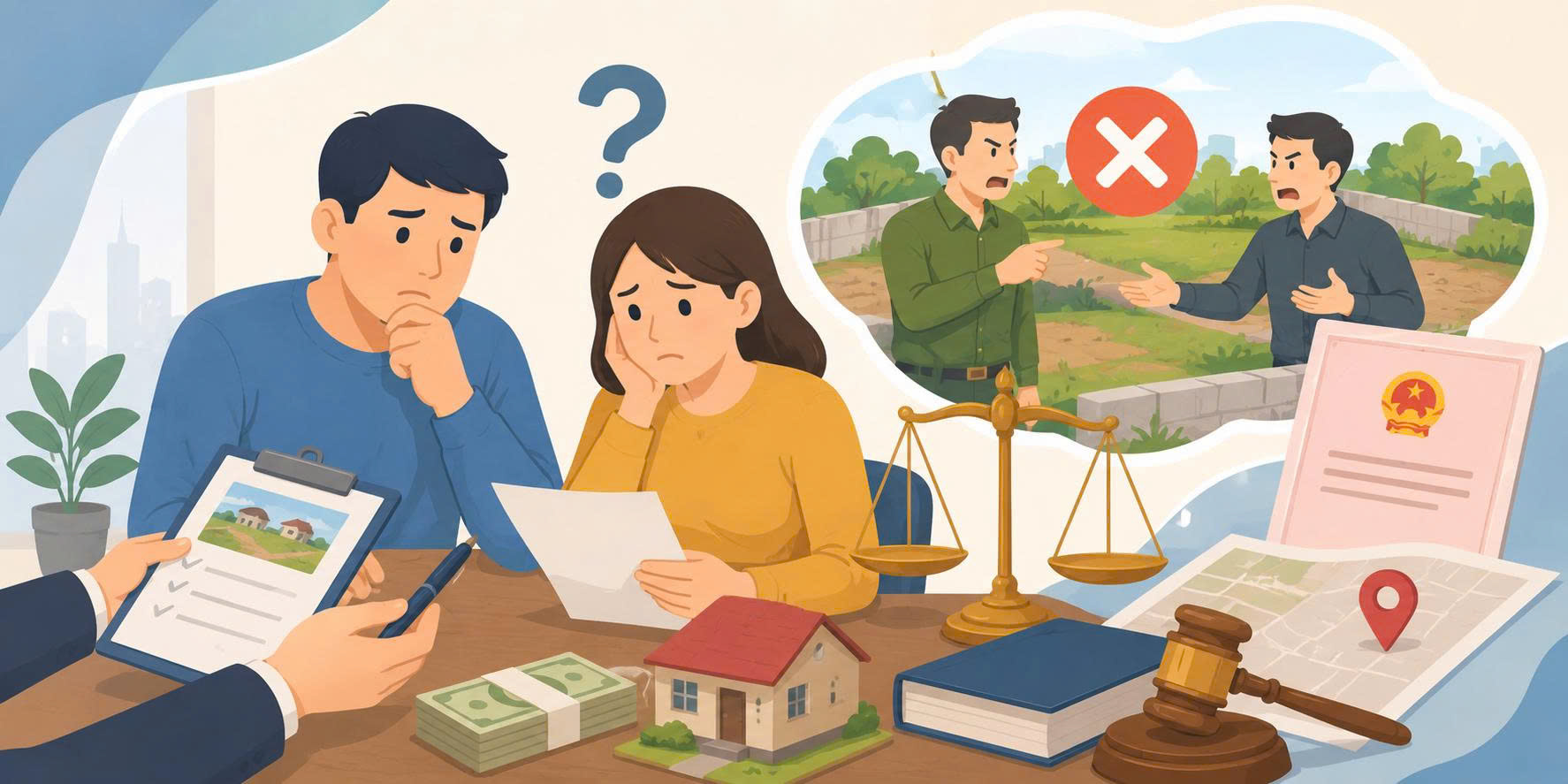 Đặt cọc mua đất nhưng phát hiện đất có tranh chấp phải làm sao? Cách bảo vệ quyền lợi theo quy định pháp luật.